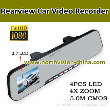 1080P HD Car Camera Recorder in Rearview Mirror Support Night Vision, Motion Detection, 32GB TF Card (D21)